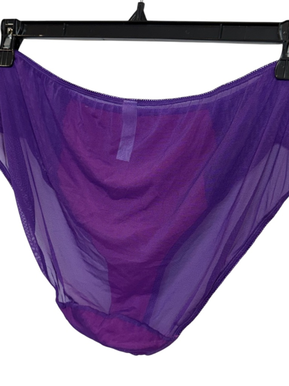 CACIQUE Intimates Purple Lace Bikini Panty with Teal Floral Stitching - Picture 7 of 16